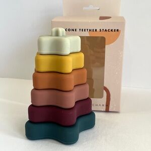 Chewable Charm Star Silicone Teether Stacker - New in Box